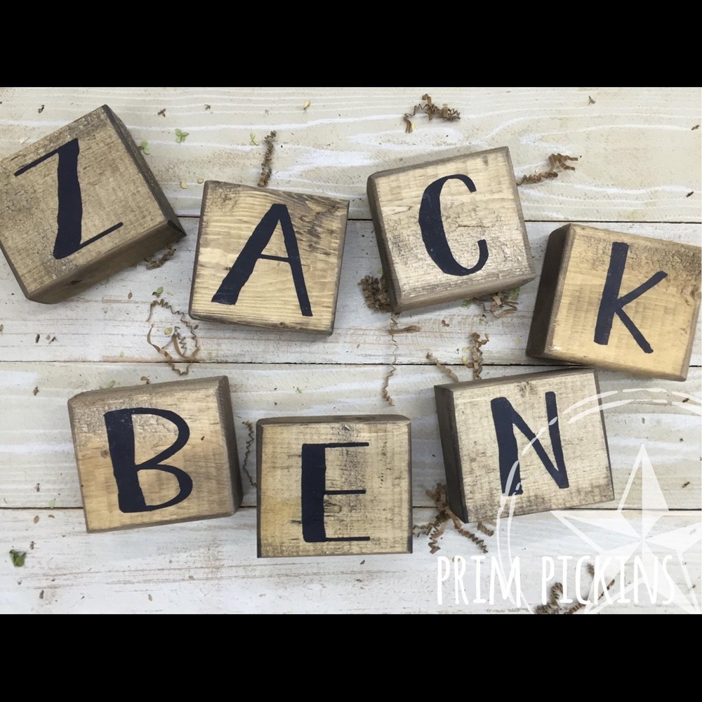 Custom letter blocks farmhouse decor